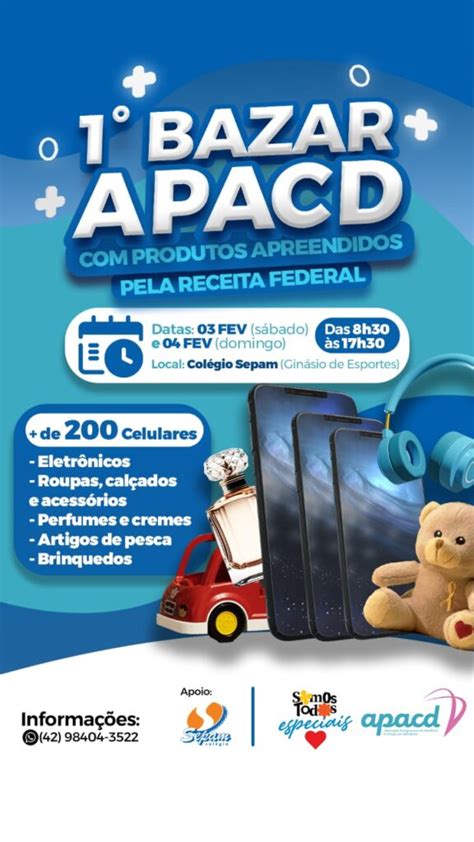 Bazar terá 600 celulares doados pela Receita Federal em PG dcmais