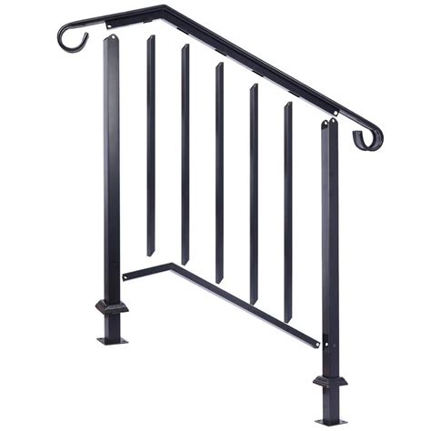 Tatayosi 2 In H X 30 In W Steel Handrails For Outdoor Steps Fit 2 Or 3 Steps Outdoor Stair