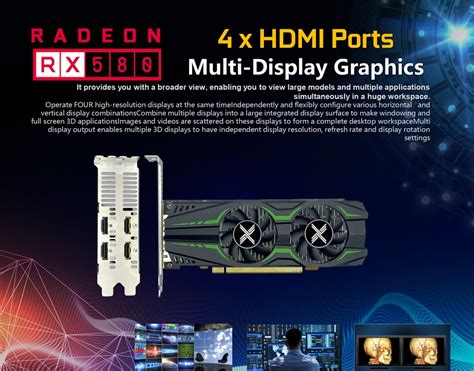 Radeon Rx 580 4 X Hdmi Ports Multi Display Graphics Wonderful View X