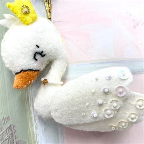 Little Swan Pdf Sewing Pattern Diy Felt Swan Toy Pattern Cute Baby