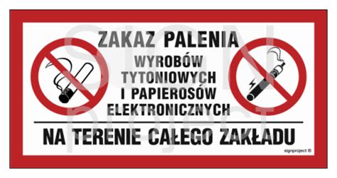 Znak Zakaz Palenia Wyrob W Tytoniowych I Papieros W Elektronicznych Na