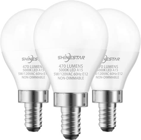 Shinestar Pack Ceiling Fan Light Bulbs Small Base V W