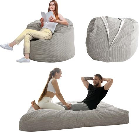 Maxyoyo Bean Bag Bed Convertible Folds From Bean Bag Chair To Bed Large Sofa With Soft Cover