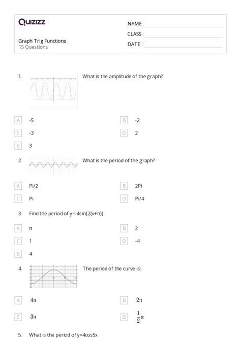 50 Graph Sine Functions Worksheets For 9th Class On Quizizz Free