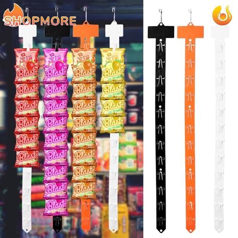 Supermarket Plastic Snack Hanging Strip Stainless Steel Hook Double