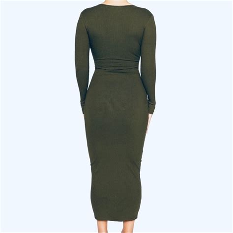 Naked Wardrobe Dresses Nwt Naked Wardrobe Snatched Midi Dress Olive