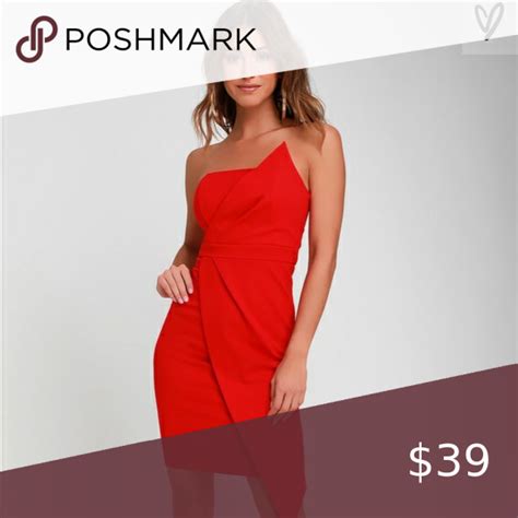 Red Strapless Bodycon Cocktail Dress Dresses Bodycon Cocktail Dress Lulu Dresses