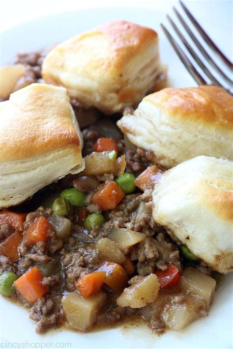 Skillet Ground Beef And Biscuits Recipe Dinner With Ground Beef