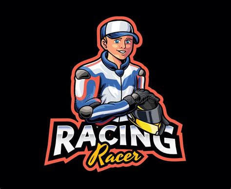 Racer Mascot Logo Design Stock Vector Illustration Of Character