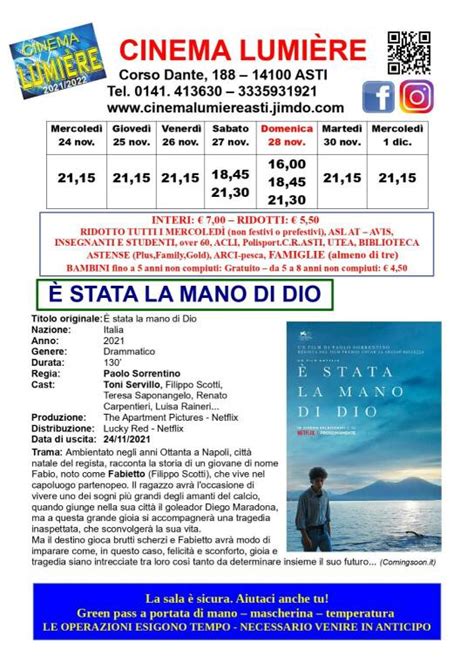 E Stata La Mano Di Dio Questa Settimana In Programmazione Al Cinema