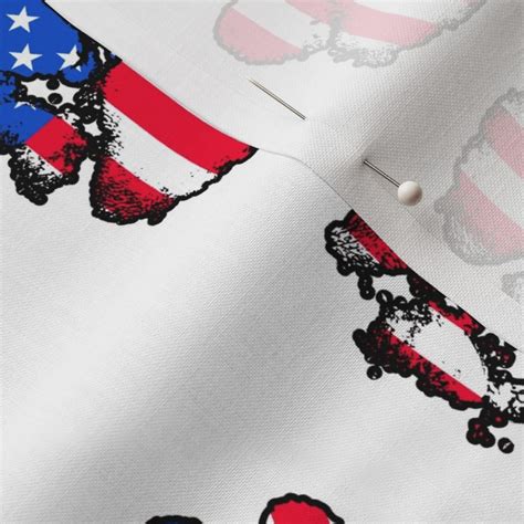 Patriotic Paw Prints Fabric Spoonflower