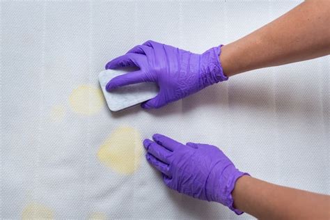 Premium Photo | Women hands clean a dirty mattress with stains