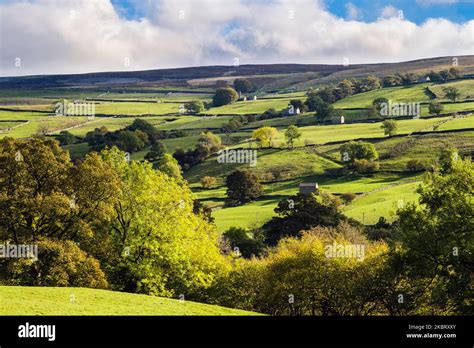 english countryside  farms  hillside  river swale