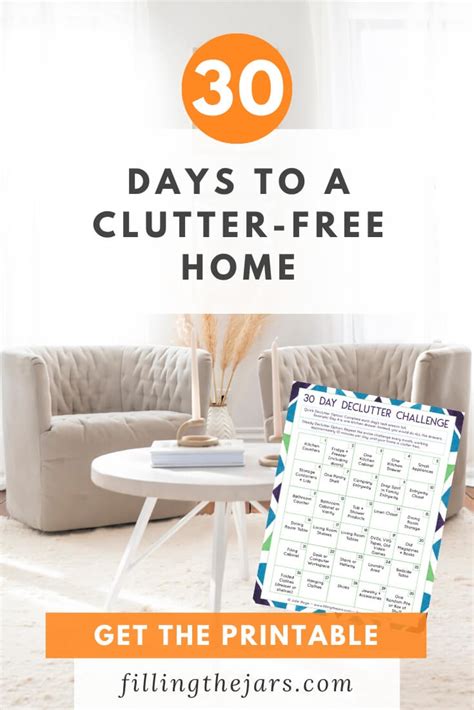 Free 30 Day Declutter Challenge Printable Filling The Jars