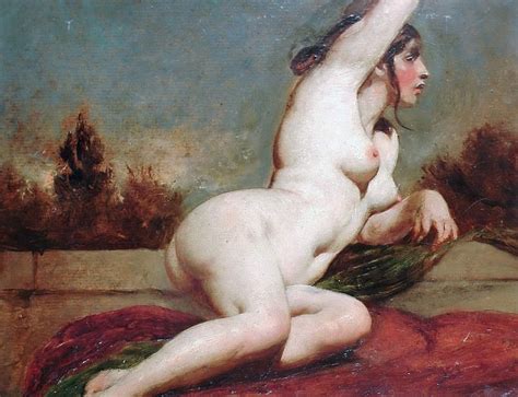 Reclining Female Nude With Landscape Beyond William Etty