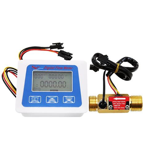 Digital Lcd Display Sensor De Fluxo De Gua Medidor Flux Metro Tot Metro