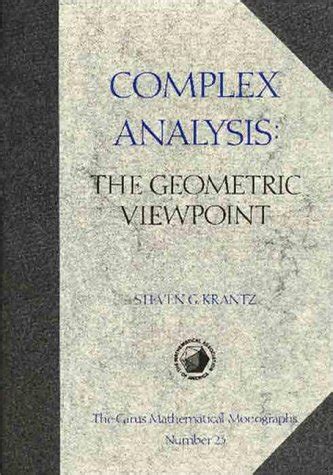 Amazon Complex Analysis The Geometric Viewpoint Carus Mathematical