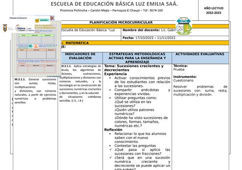 Planificacion Microcurricular Parcial Septimo M Analizar Y