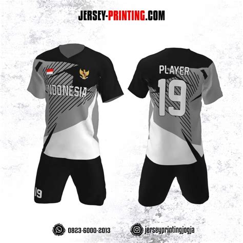 Jersey Futsal Motif Garis Geometris Abu Abu Putih Jersey Printing