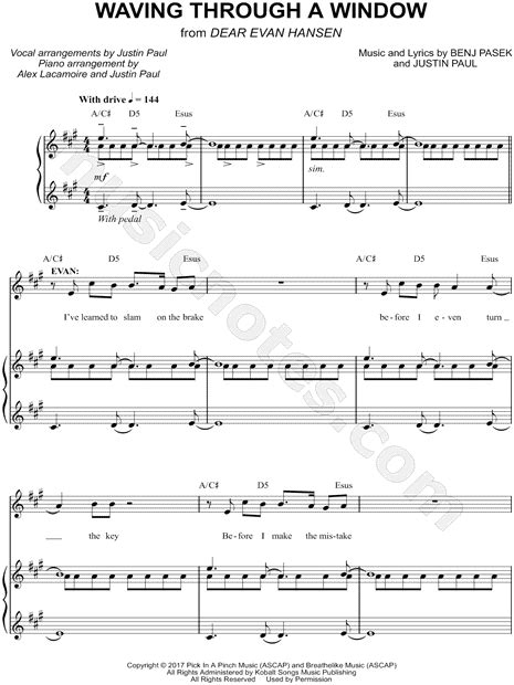 Waving Through A Window From Dear Evan Hansen Sheet Music In A