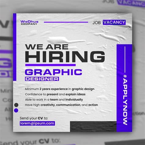 Premium Psd Hiring Announcement Poster Or Banner Template