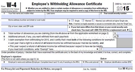 Federal W 4 Form Printable - Printable Forms Free Online