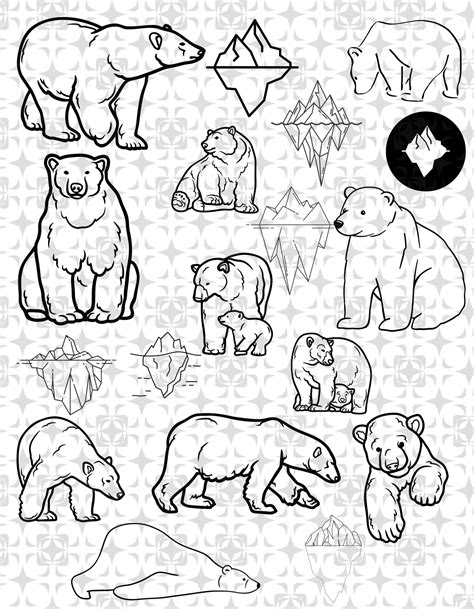 Polar Arctic Bear Sea Ice Glacier Bear Svg Bundle Mama Bear Svg Bundle