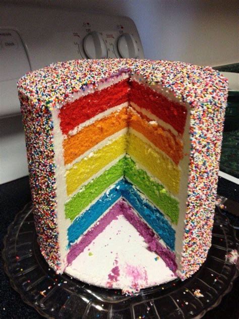 Sprinkle Rainbow Layer Cakes Rainbow Sprinkle Cake Rainbow Birthday