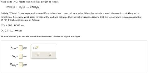 SOLVED Nitric Oxide NOreacts With Molecular Oxygen As Follows 2NO G