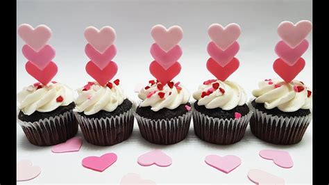 Triple Hearts Fondant Cupcake Toppers YouTube