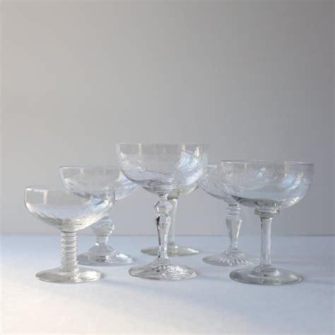 Set Of 6 Mix And Match Champagne Coupes Champagne Coupes Crystal Champagne Champagne