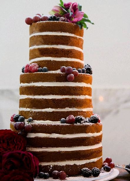 Torta Nuziale Wedding Naked Cake Tendenza Esempio Look Sposa