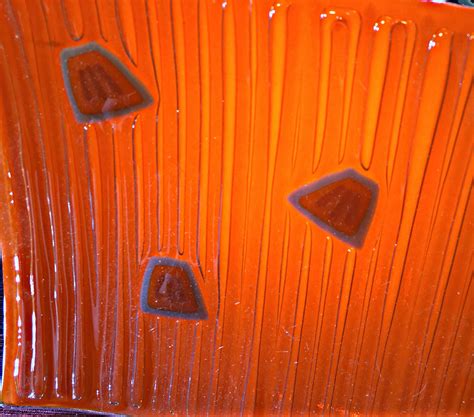 Square Fused Glass Plate Orange Fused Glass 7 14 Etsy