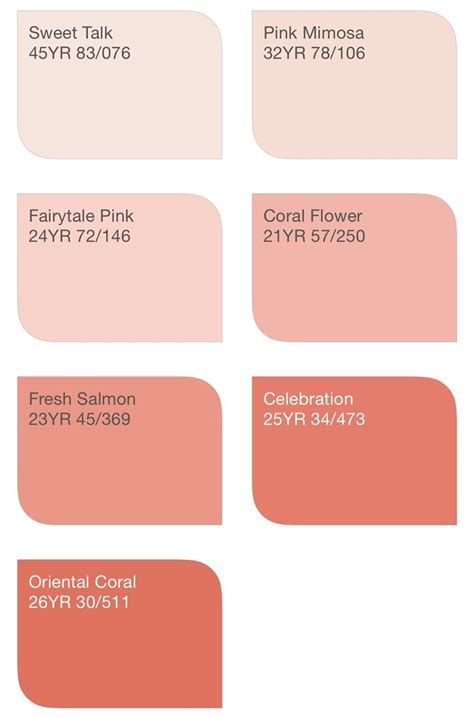 Dulux Pink Paint Chart