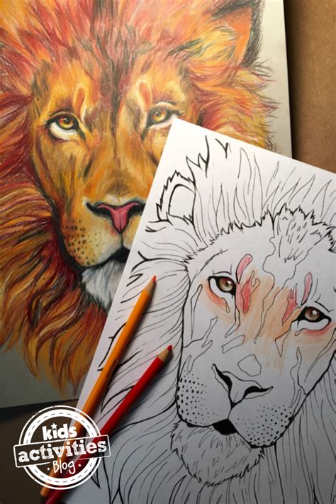 Coloring Pages Of Realistic Lions