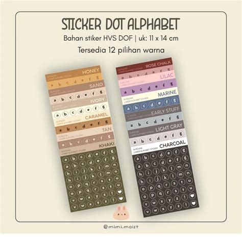 Sticker Bulat Dot Alphabet Sticker Jurnal Bujo Deco Aesthetic Murah