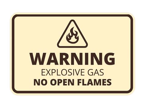 Signs Bylita Classic Framed Warning Explosive Gas No Open Flames