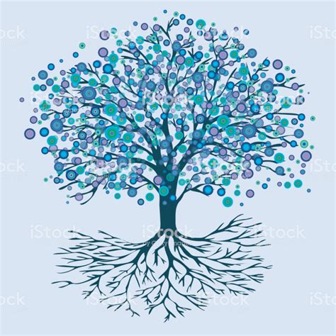 A Vector Illustration Of A Tree Of Life With Abstract Round Rainbow Arte De árboles