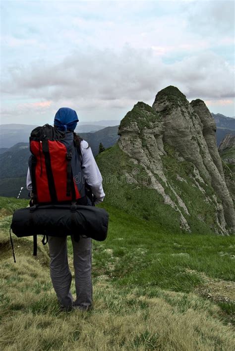 Tourist in mountains stock photo. Image of trek, trail - 5546374