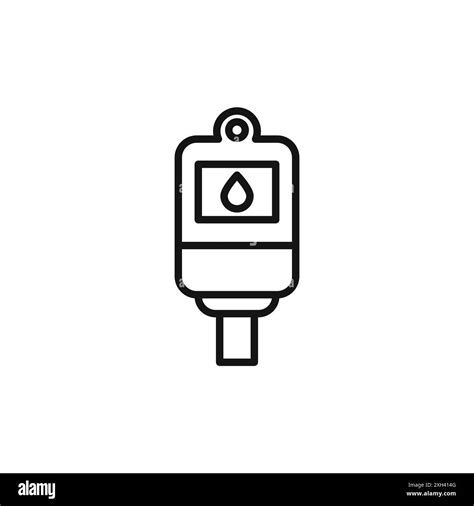 Blood Glucose Icon Logo Sign Vector Outline In Black And White Color