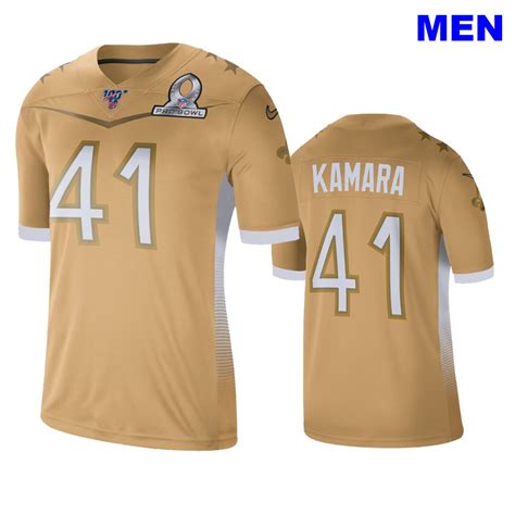Mens Saints Alvin Kamara 2020 Pro Bowl Nfc Gold Game Jersey