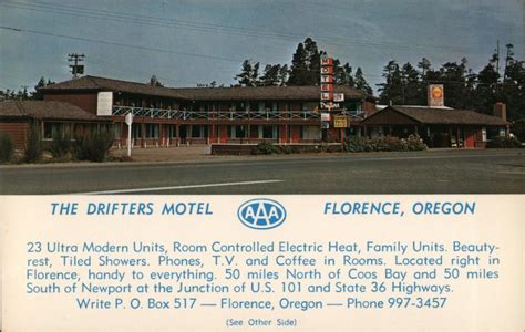 The Drifters Motel Florence, OR Postcard