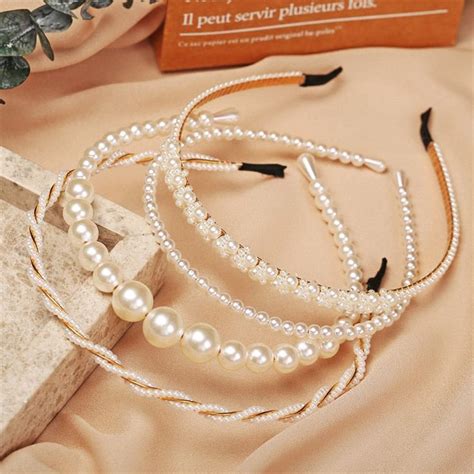 New Simple Full Pearls Women Hairbands Sweet Headband Hair Hoops Holder