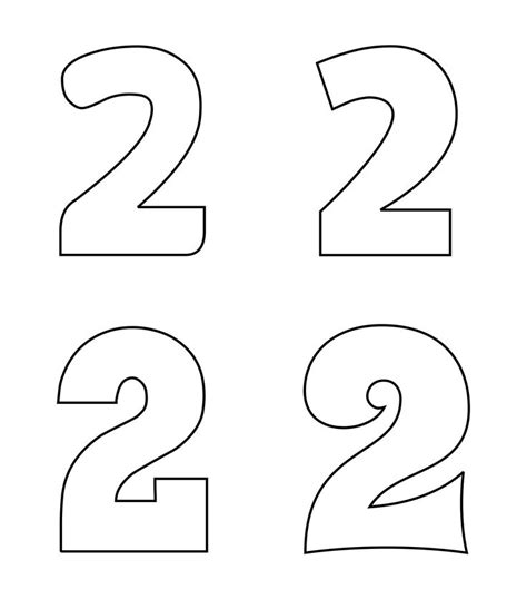 Printable Number 2 Outline Free Printable Numbers Printable Numbers