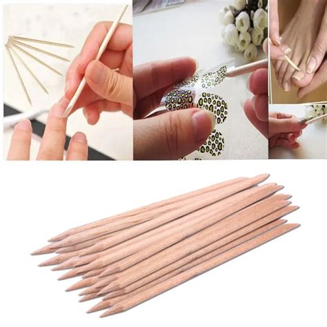 20pcs Nail Art Orange Wood Stick Cuticle Pusher Remover Pedicure