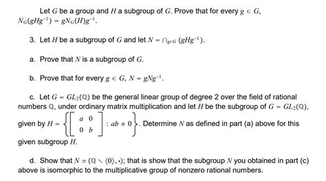 Solved Let G Be A Group And H A Subgroup Of G Prove That Chegg