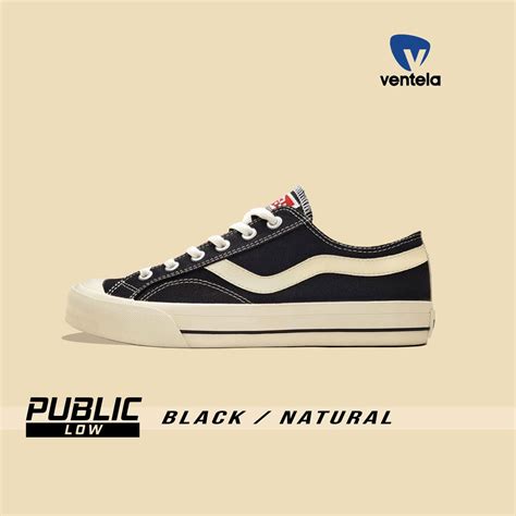 Ventela Public Low Black Natural Sepatu Ventela Online Store