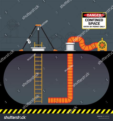 Confined Space Safety Workplace Illustration In Royalty Free Stock