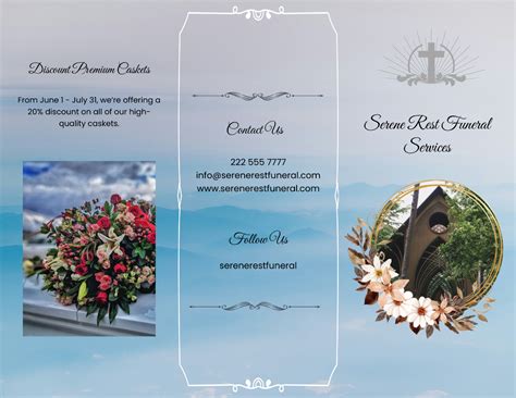 Free Classic Funeral Memorial Tri Fold Brochure Template Edit Online