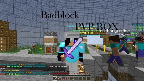 Minecraft PVP BOX en accéléré 1 le kit tank Badblock YouTube